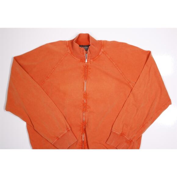 Domenico Vacca Orange Full Zip Cotton Sweater Cardigan Mens 48/XL - Picture 2 of 6